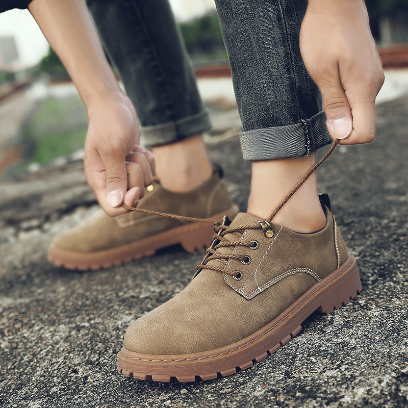 2021夏季新款男靴子低帮百搭马丁鞋男士马丁靴男潮靴英伦工装短靴