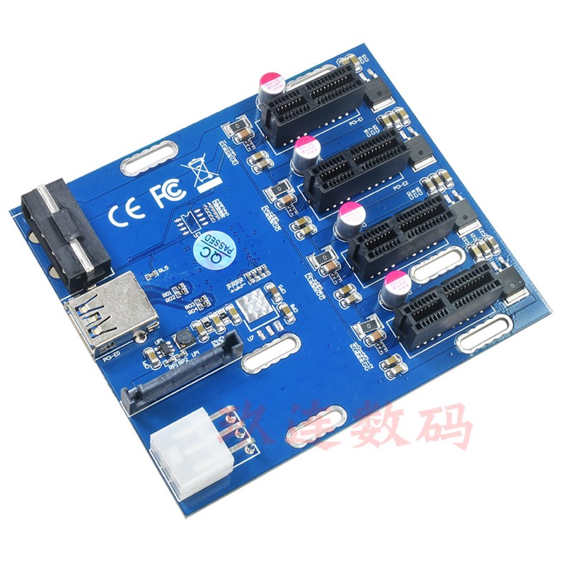 PCI-E转PCIe1拖4 PCI-E转PCIe 1X接口扩展卡 一拖四PCI-E一分四1X
