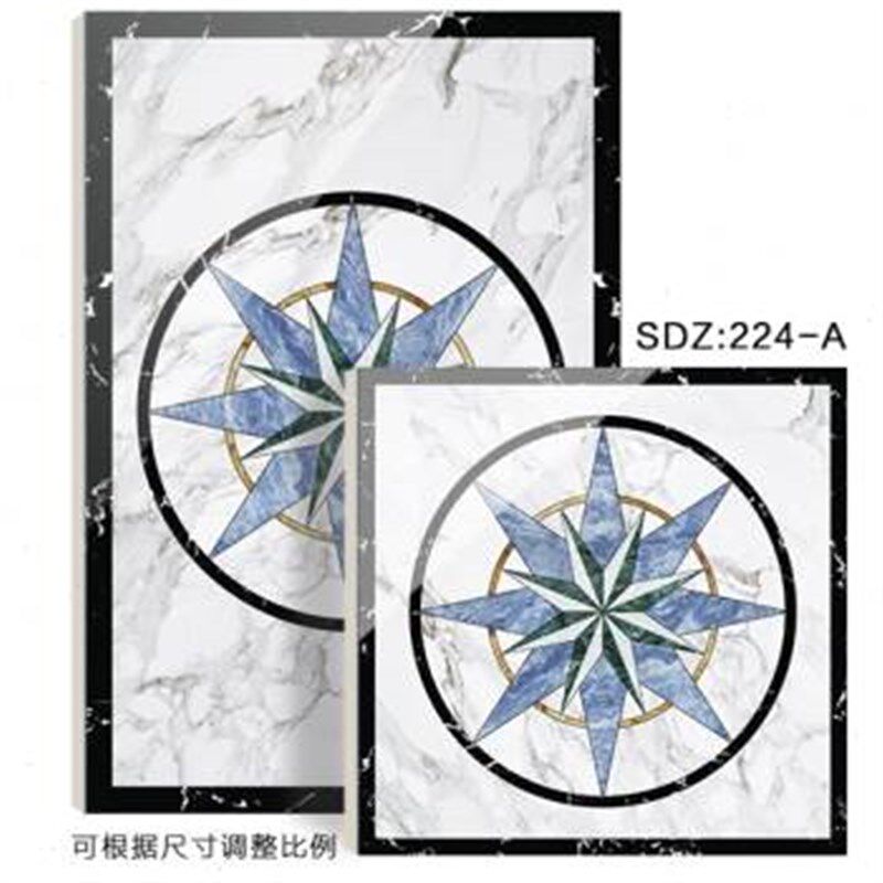 定制新中式拼花图案瓷砖客厅地面墙面装饰花砖入户玄关餐厅地砖u.
