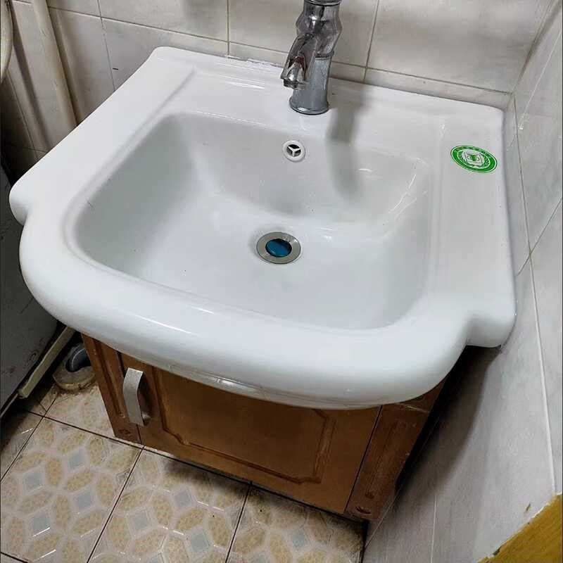 5046柜盆老款小户型陶瓷洗手盆半嵌入式单柜盆卫生间洗脸盆大肚盆