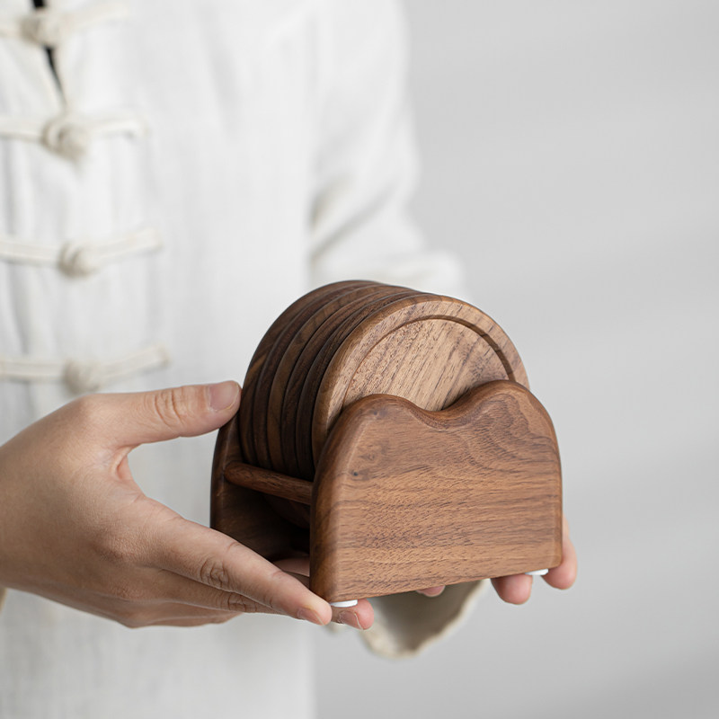 胡桃木茶杯垫防烫杯托办公室隔热垫茶道杯垫高档功夫茶具配件套装,餐饮具,茶托,淘宝优惠券,粉丝福利购,淘宝优惠卷