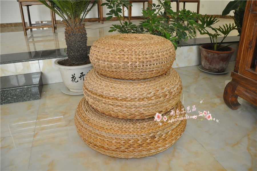 手工藤编坐墩蒲团榻榻米飘窗坐垫加厚禅垫草编打坐拜佛瑜伽垫包邮