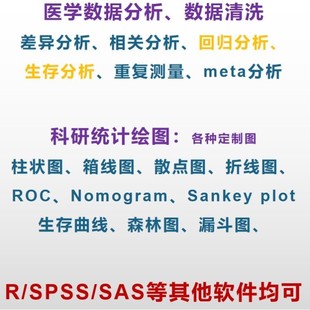 医学数据统计cox生存分析ROC曲线森林图柱状图R语言科研绘图 代做
