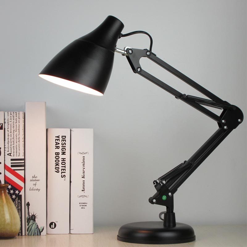皮克斯金属白炽灯台灯可调光学生护眼F工作灯床头老式插电40W黄光
