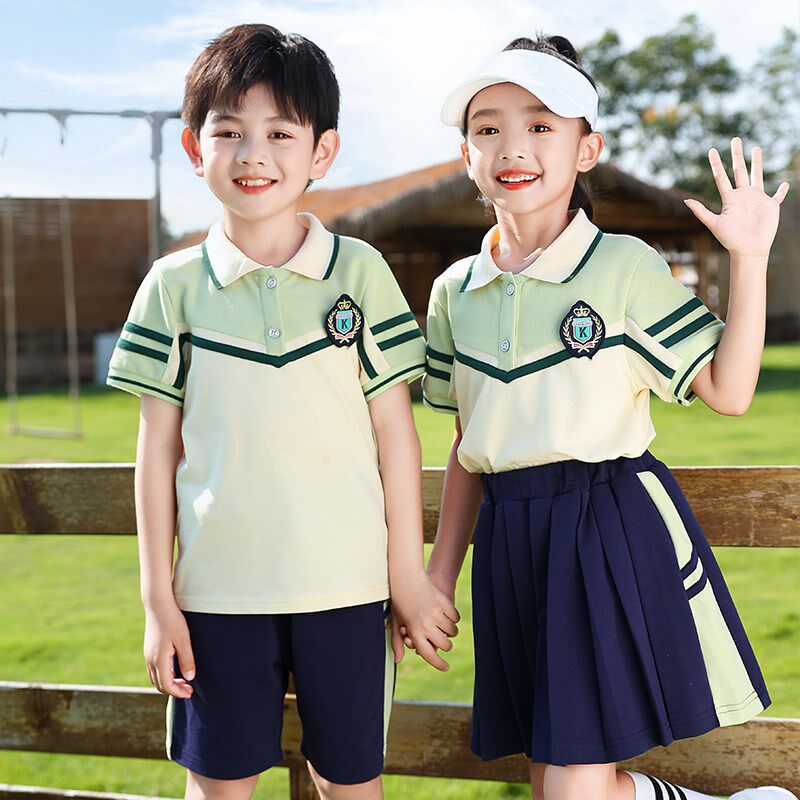 学院风绿色棒球服校服套装小学生秋冬新款儿童班服四件套幼儿园服