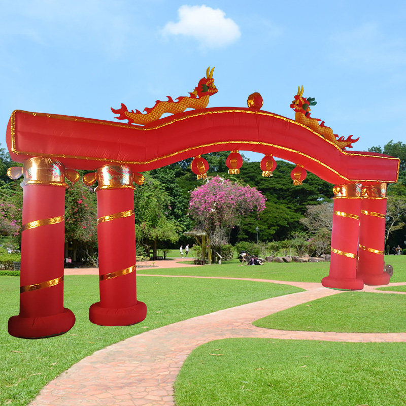 新款婚庆拱门10/12米欧式婚礼门气模结婚充气拱门开业彩虹门道具