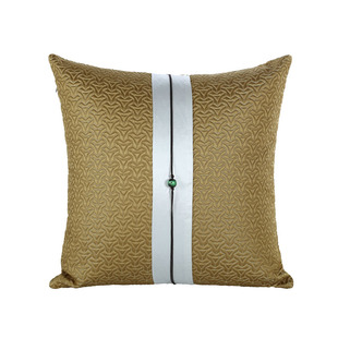 新中式抱枕沙发靠垫样板房客厅姜黄色吊穗方枕中式流苏靠包靠枕套