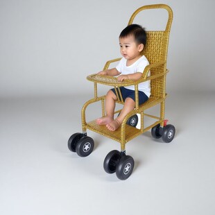 藤条婴儿推车竹编可坐可躺藤车轻便竹编车可折叠宝宝夏.天藤椅婴