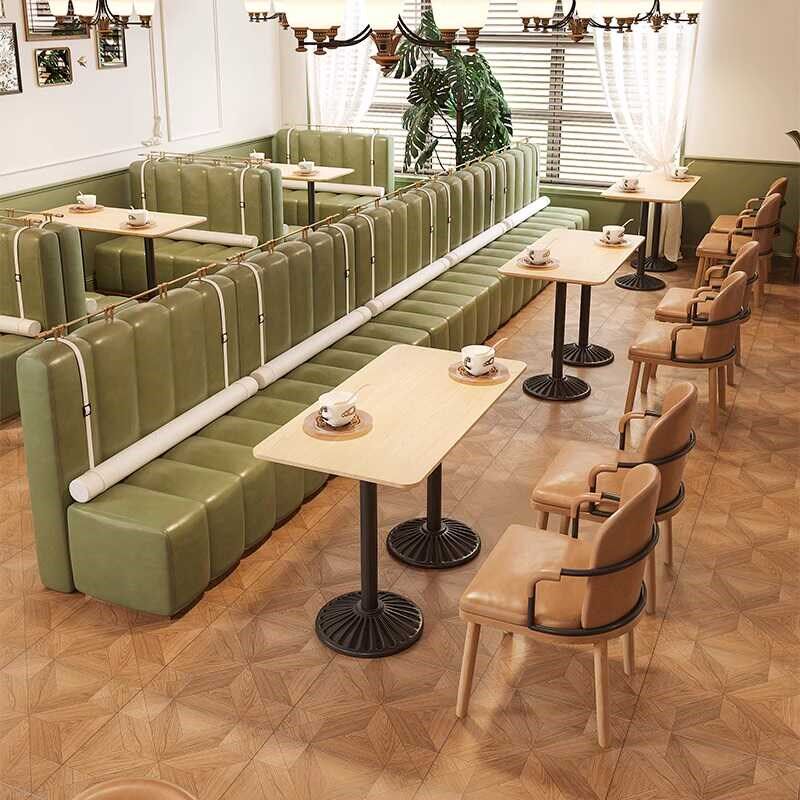 主题餐厅靠墙卡座沙发定制茶餐厅餐饮店西餐厅牛排店商用桌椅组合