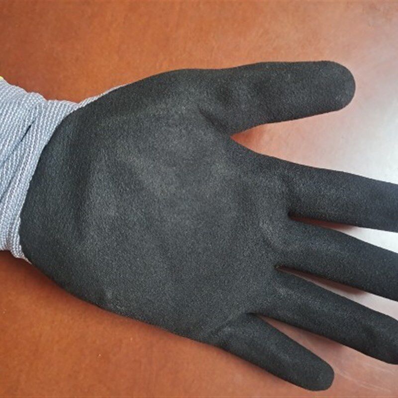 15针氨纶包覆内胆浸胶磨砂手套耐磨劳保防护工作防滑透气手套