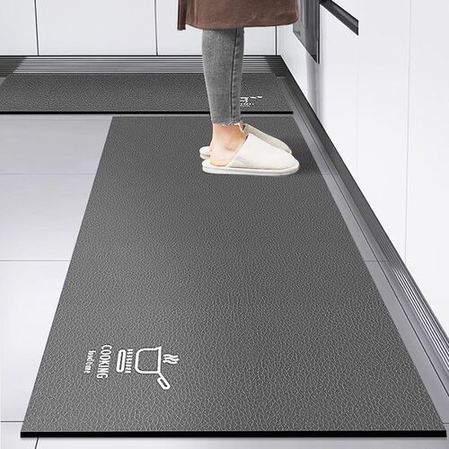 防水防滑b厨房专用皮革地垫长条脚垫家用纳帕皮免洗防油地毯