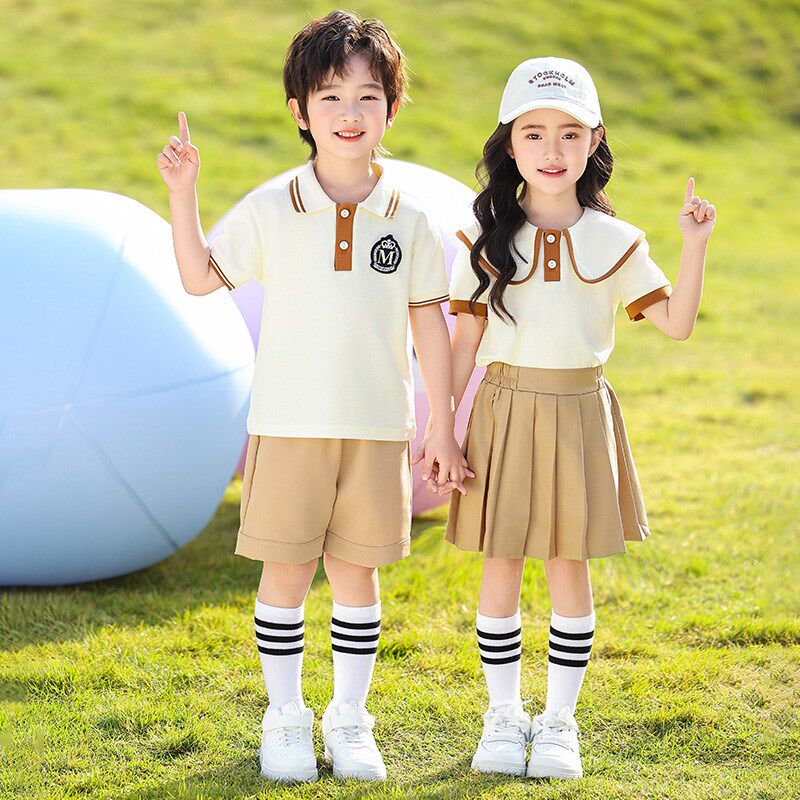 英伦学院风小学生班服夏季新款衬衫两件套幼儿园服儿童合唱表演服