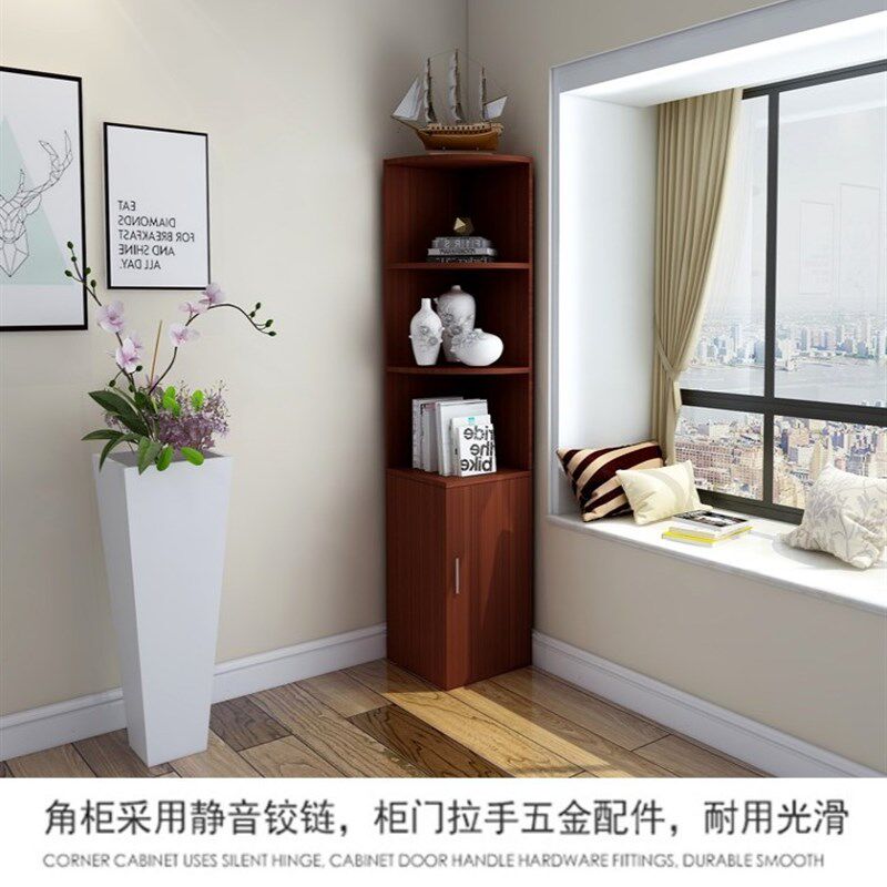 简约墙角柜转k角收纳柜酒柜储物架子客厅三角架