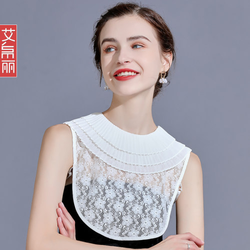 新白衬衫领专业雪纺假领女式多功能假O领毛衣假领衬衫节领