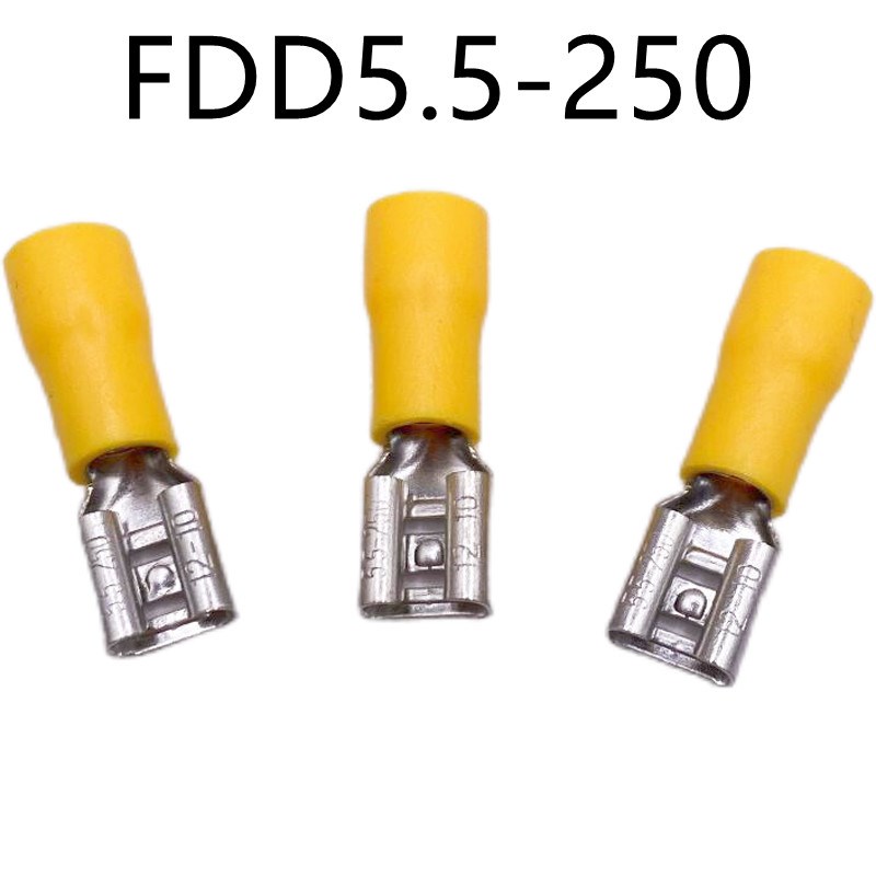 FDD5-250 j插簧冷压端子 6.3插簧接线端子 6.3绝缘端子 500只