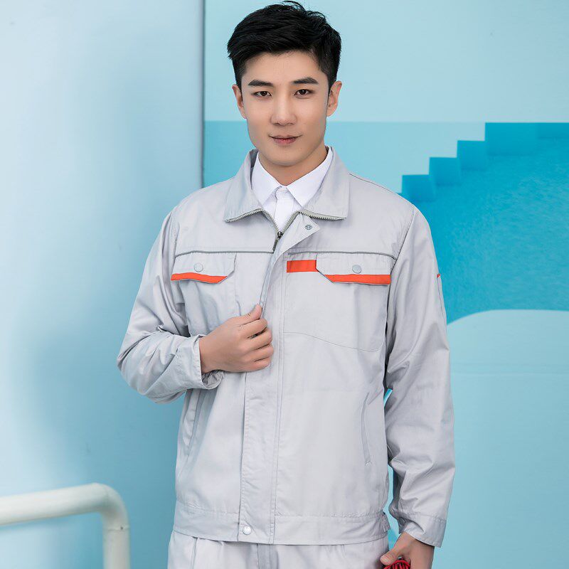 夏季薄款长袖工作服套装男士建筑工地工人汽修耐磨透气劳保服定制