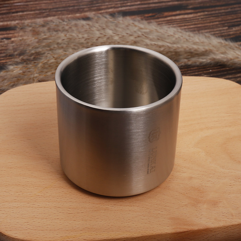 送长辈 手感厚实 1n8/10不锈钢茶杯白酒杯两用防烫隔热双层咖啡杯