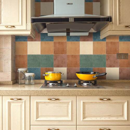 欧式瓷砖贴纸防油贴纸厨房卫生间防水墙贴自粘防油墙贴家具改装贴