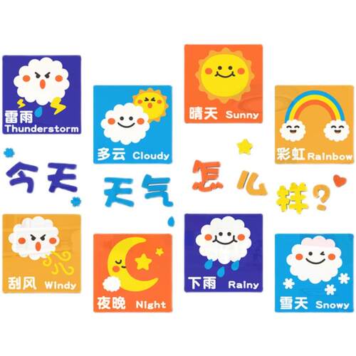 幼儿园天气预报环创墙贴教室墙面装饰背景墙环境布置材料主题墙