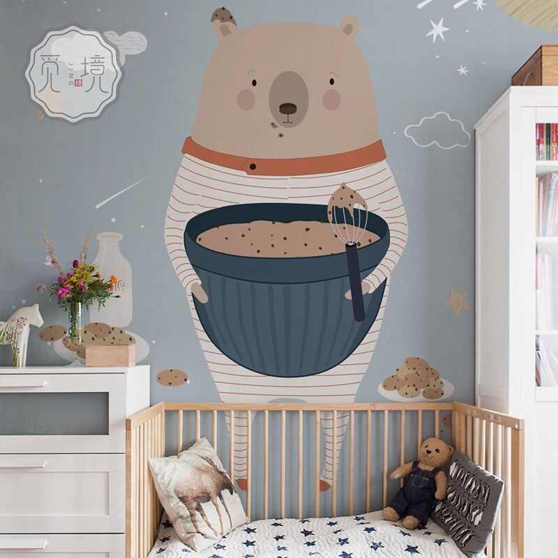 幼儿园墙纸卧室男生壁纸儿童房男孩卡通墙布壁画背景Z墙壁布卧室