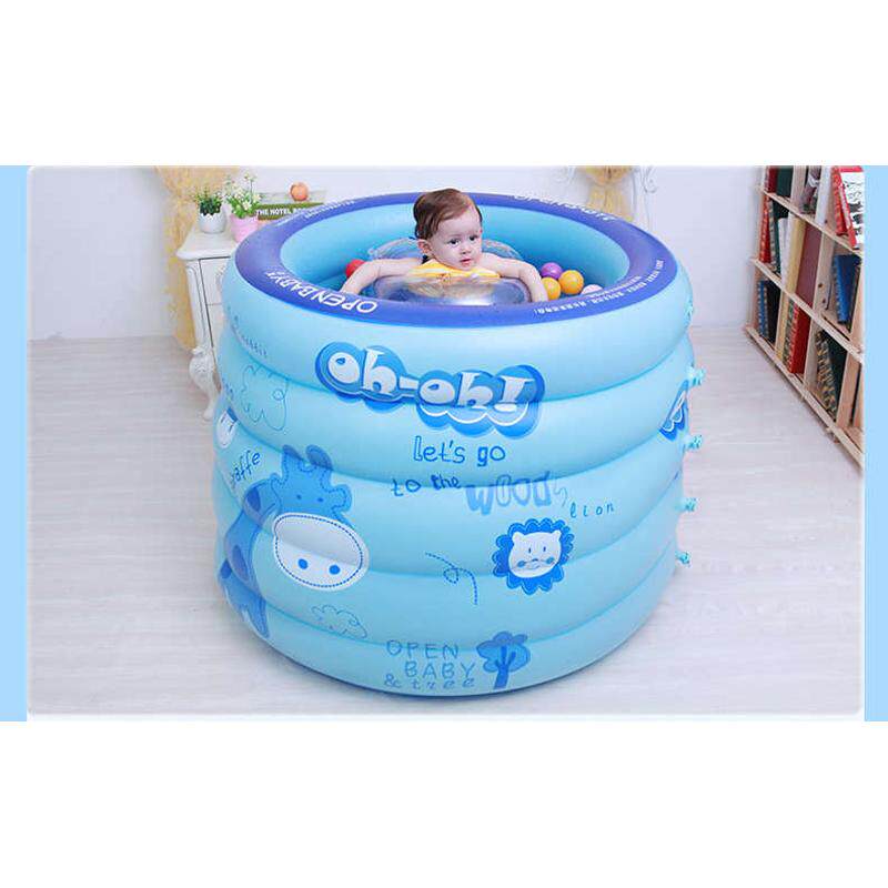 婴儿游泳池家用新生儿宝宝圆形浴池家庭洗澡桶加高可折叠充气浴盆