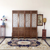 隔断雕花 复古屏风实木 格子m中式 折屏简约客厅香樟木镂空玄关移