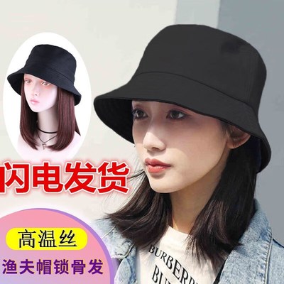 新款帽子假发一体女夏天短发2022爆夏季化疗光头戴头发后女士帽自