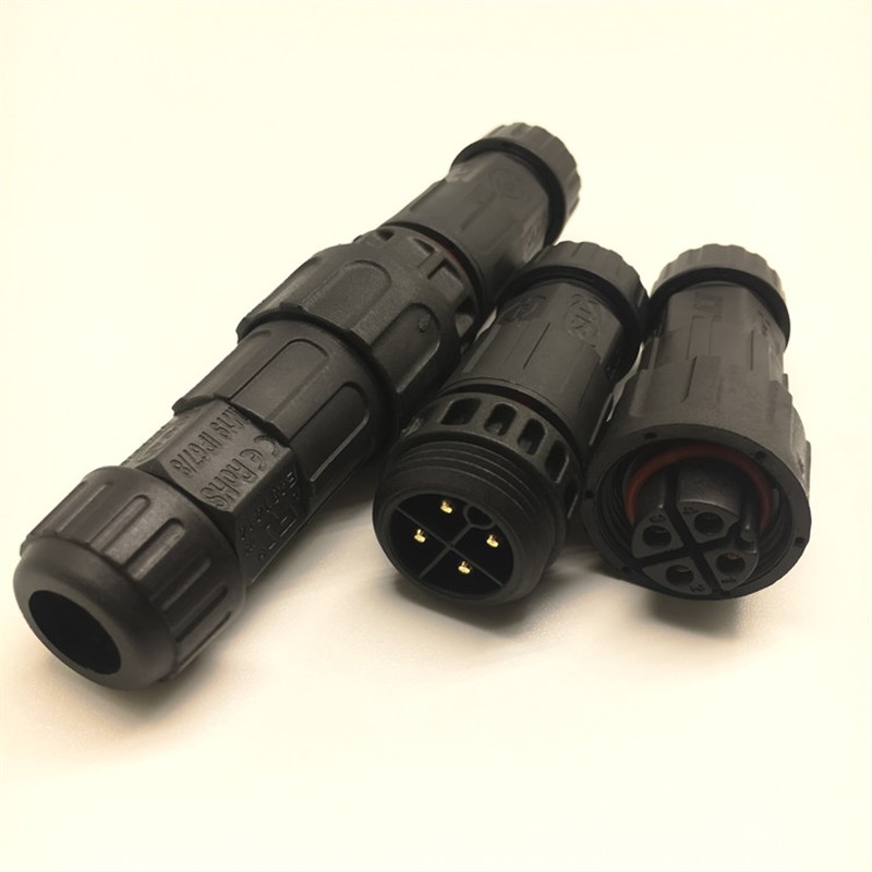 LLT利路通m19-4至12芯公母对接防水连接器螺帽锁紧焊接线LED插头