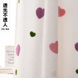 免打孔魔术贴自粘式窗帘纱帘x透光不透人飘窗白纱阳台纱客厅半遮