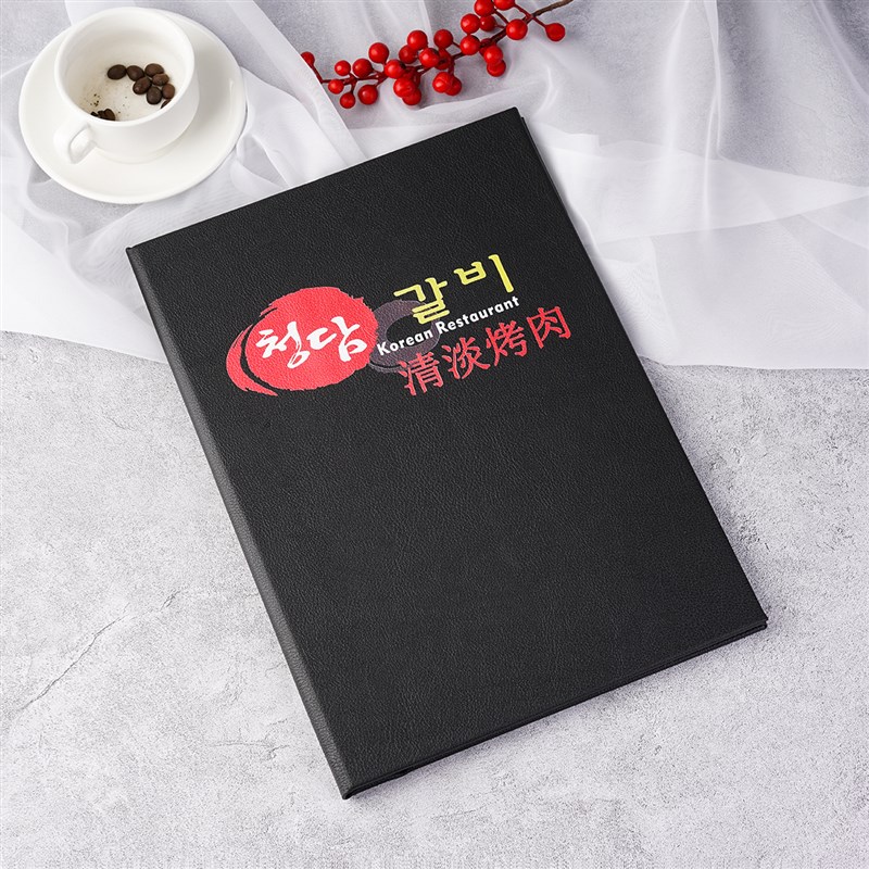 高档菜单设计制作韩国烤肉料理店价格表定制皮面T活页酒店餐厅餐