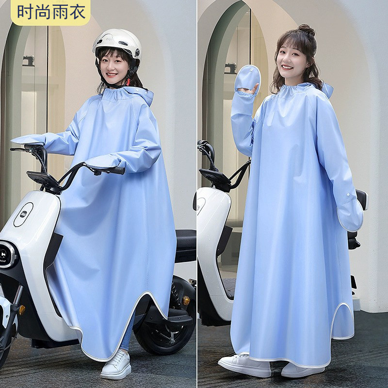 电动车雨衣女款单人成人有袖男长版全身防暴雨自行车骑行雨披