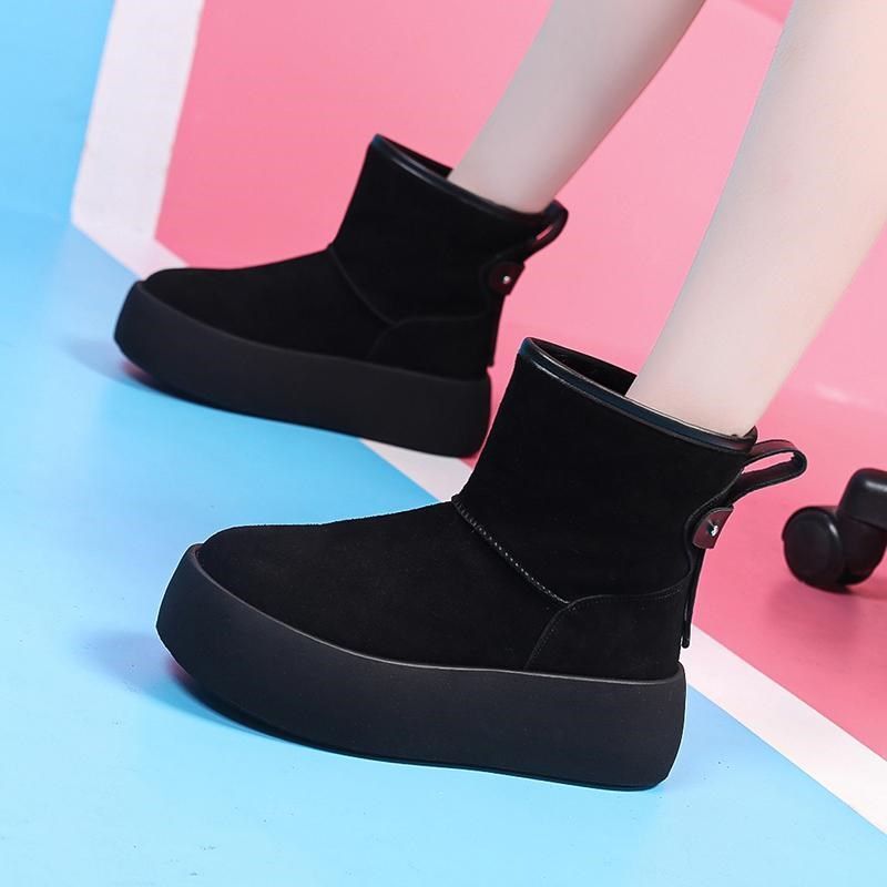 大码41-43雪地靴女2024冬季新款加绒棉鞋增高短筒情侣款大棉靴女,女鞋,时尚雪地靴,淘宝优惠券,粉丝福利购,淘宝优惠卷