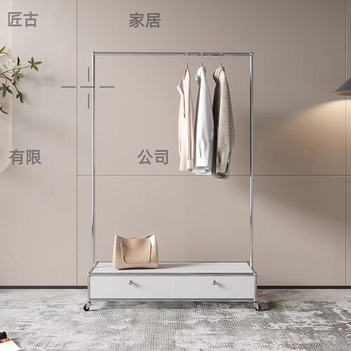 中古挂衣架极简移动衣帽架卧室带轮收纳模块柜 ins多功能衣架落地