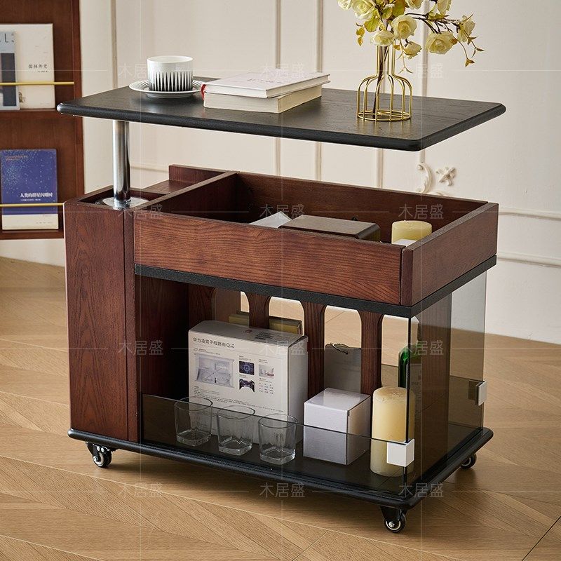 中古风小推车实木客厅茶几储物白蜡木置物架简约餐车可移动边几,住宅家具,移动边几/推车,淘宝优惠券,粉丝福利购,淘宝优惠卷