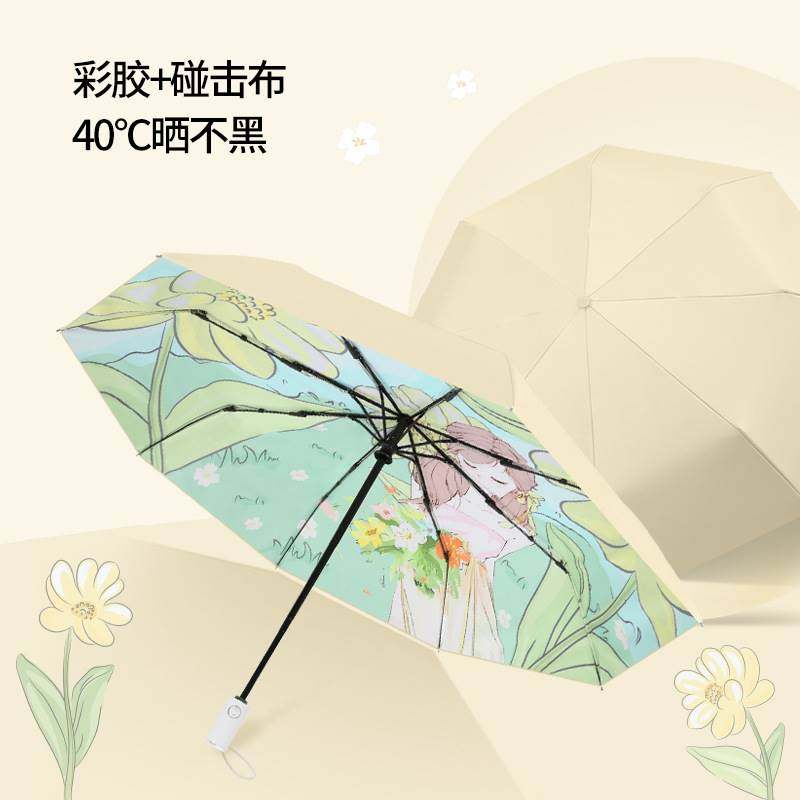 迷你太阳伞女生夏天双层遮阳伞自动防晒伞折叠小巧便携晴雨伞定制,居家日用,伞,淘宝优惠券,粉丝福利购,淘宝优惠卷