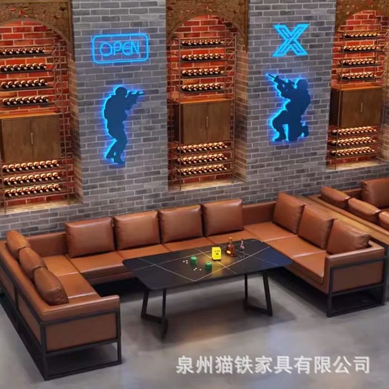 直销工业风西餐厅酒吧卡座沙发咖啡店西餐厅音乐餐吧酒馆桌椅组合