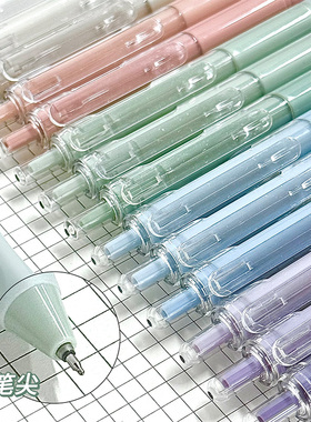 咔巴熊刷题笔高颜值速干按动中性笔ins风CS头学生用考试笔顺滑0.5笔芯黑色水性签字笔水笔碳素黑笔圆珠笔文具