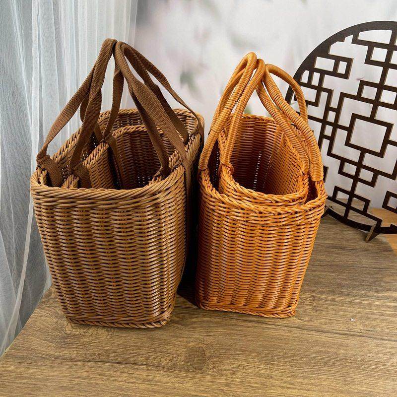 手提菜篮子水果篮藤编购物篮田园采摘篮户外野餐篮家庭收纳整理篮,收纳整理,购物篮,淘宝优惠券,粉丝福利购,淘宝优惠卷