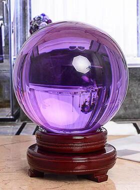 天然风紫水晶玻璃球居家旺财事业前程玄关书房卧室工艺品装饰摆件