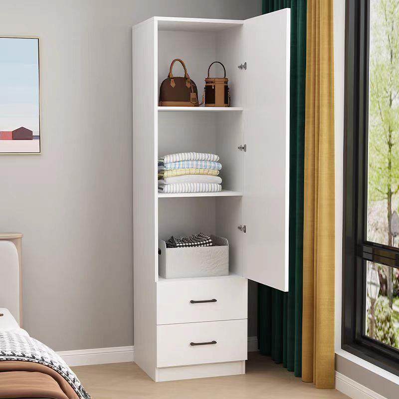 单门小衣柜卧室床头夹缝柜小户型窄衣橱出租屋收纳对开门柜可定制