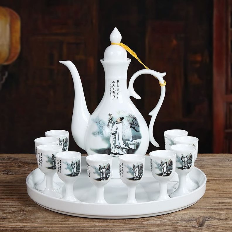 直销仿古酒具套装白酒分酒器家用古酒壶一斤酒盅脚杯小酒杯一口杯