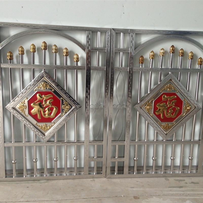 不锈钢管装饰门花 配件 大门阳台门门花 G600*740福字蓝钻可定做