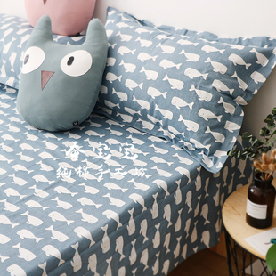 粗布床单单件老粗布纯m棉细帆布100%棉三件套枕套夏季1.5/1.8m床