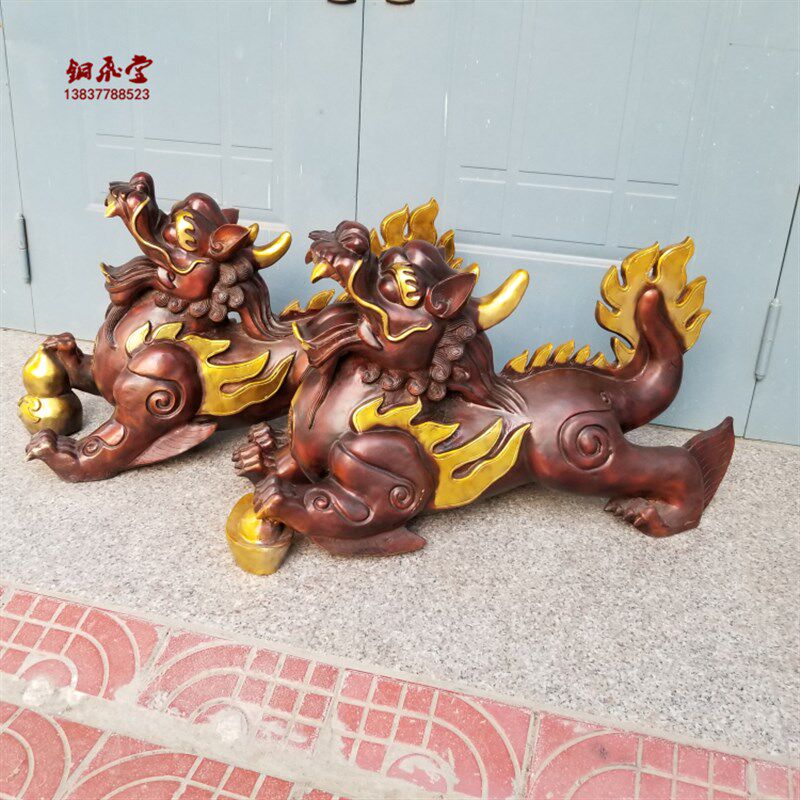 大号铜聚财貔貅一对貔貅u铜器家用摆件礼品雕塑铜雕定做铜器