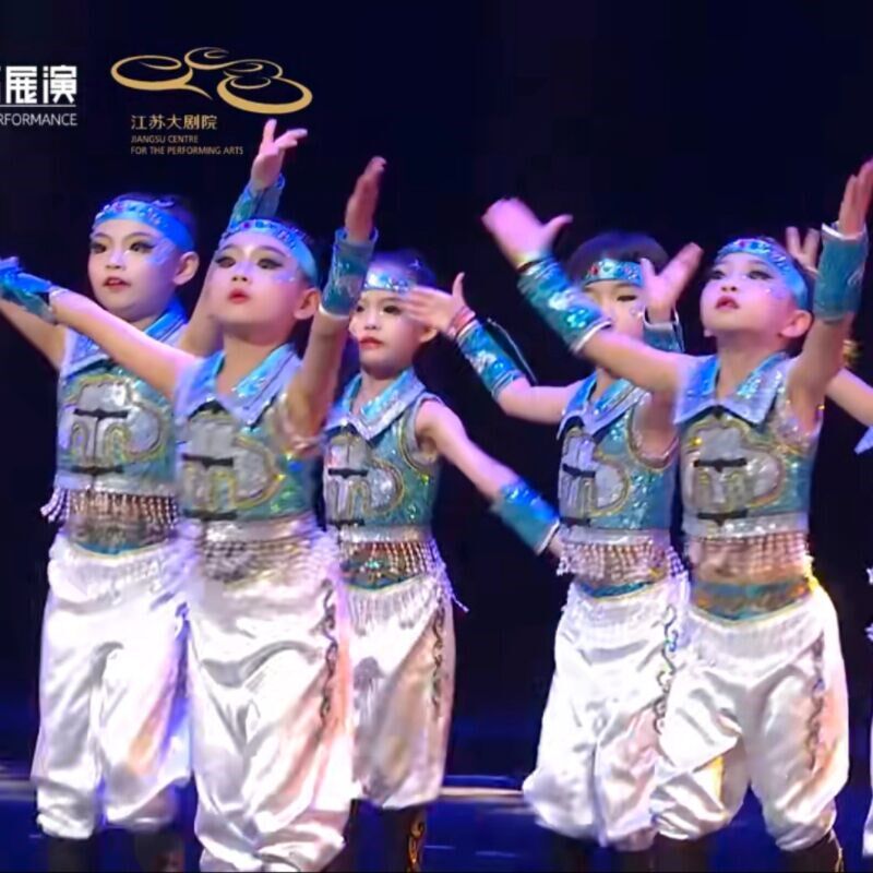儿童舞蹈演出表演服n天蓝蓝服装策马蒙古服装服装六一舞台表演服