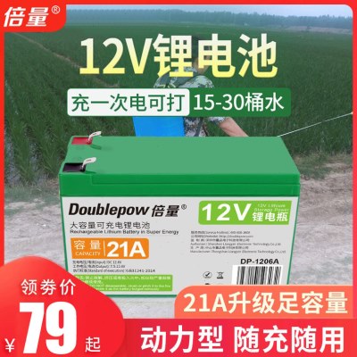 倍量12v锂电池组农用电动喷雾器18650充电池组大容量超轻小体积瓶图片