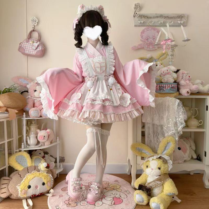甜喵护士原创设计Lolita洋装洛丽塔可爱甜美和风改良女仆连衣裙夏