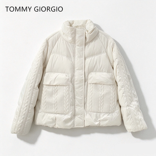 【Tommy Giorgio】女式编织麻花90白鸭绒羽绒服2903