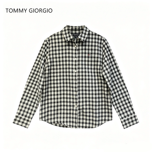【芳芳力荐】【TommyGiorgio】女式格子100棉衬衫2026早秋7710