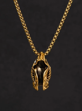 欧美钛钢项链男士刺客斗篷风衣吊坠不锈钢复古嘻哈朋克风